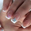6 Packs (144 Pcs) Flower Press on Nails Short Square