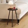 YAUKTAK Small Couch Side Table, Drink Table, Mini Round End