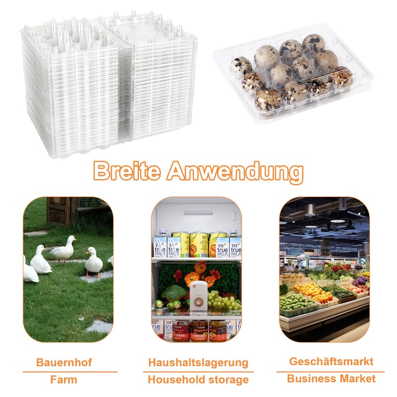 Oungy Pack of 60 Quail Egg Boxes, 12 Grid Quail