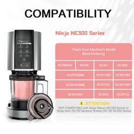 FIIOEOY Outer Bowl Lid for Ninja NC301 Ice Cream Maker, Ninja Creami Lid Replacement Compatible with NC299AMZ/NC301/NC300/NC201/NC101 Series (NO Paddle), Reusable, BPA-Free, Dishwasher Safe