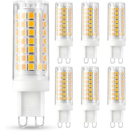 Geminilite G9 LED Bulbs Dimmable 2700K G9 Bi-Pin Base T4 7W Replacement for 70 Watts Halogen,120V 800 Lumen 360°Beam Angle Soft Warm White 6 Pack, Bathroom Vanity Light Fixture