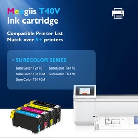 Meagiis Remanufactured T40V Ink Cartridges T40W Ink SC-T2170 SC-T3170 Ink