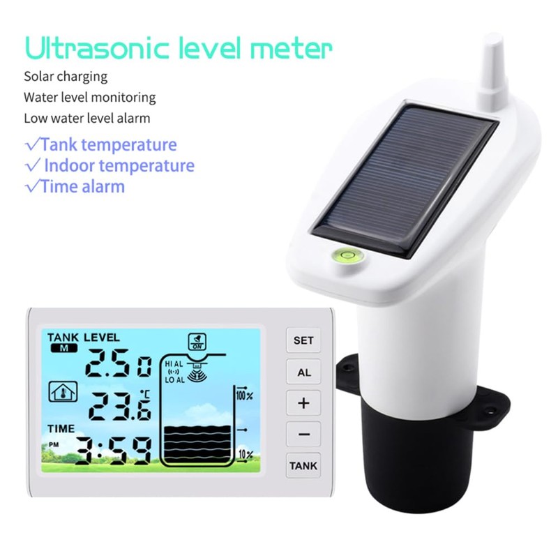 VISLONE Ultrasonic Water Level Monitor Tank Liquid Level High/Low Alarm