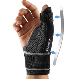 AGPTEK Férula Para Pulgar En Gatillo Para Mujeres, Hombres, Mano Derecha E Izquierda, Soporte Para Pulgar Transpirable Con Férula De Metal, Estabilizador De Pulgar Para Artritis, Tendinitis, Esguince