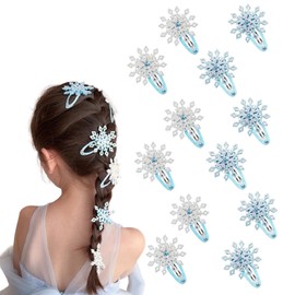 12 PCS Snowflake Hair Clips Exquisite Snowflake Hairpin Christmas Hair Clips Glittery Snowflake Hair Accessories for Women