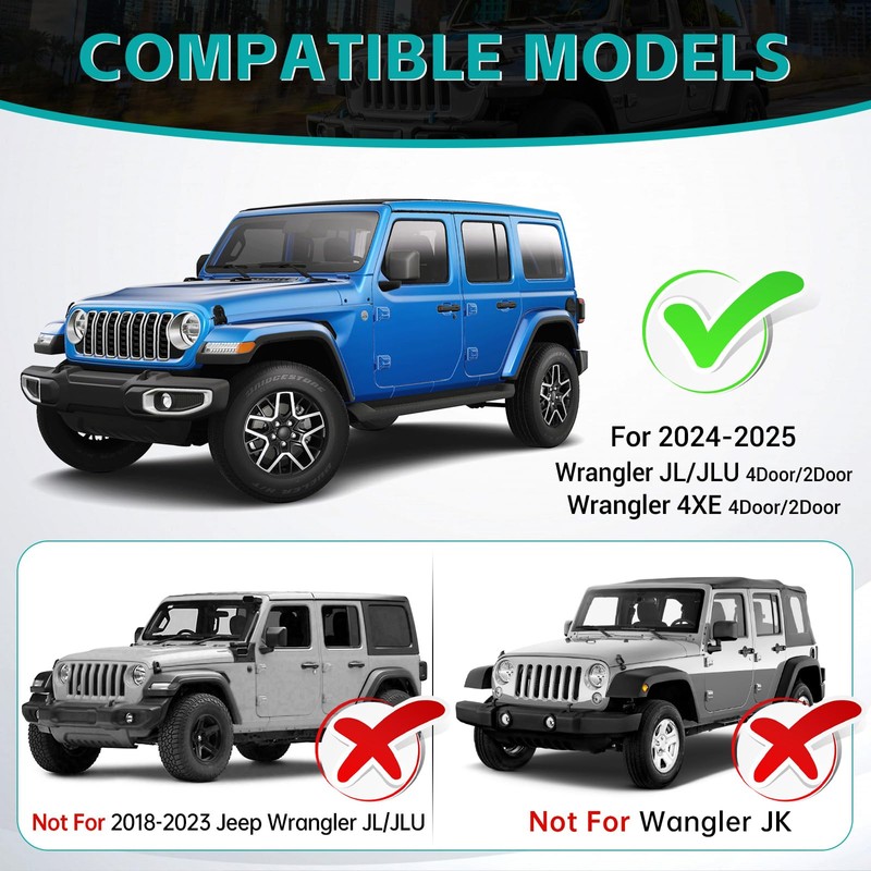 OUSUWO Grab Bar Tray Organizer Compatible with 2024 2025 Jeep