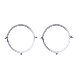 2 Sets 12 Inch Premium Hose Pipe Clamp，Heavy Duty Galvanized Iron Stove Pipe Hanger Strap，Wall Support Chimney and dryer vent clamp，Round Split Ring Conduit Metal PVC Tube Kit，with Rubber Cushioned