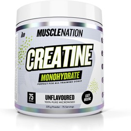 Muscle Nation Creatine Monohydrate Powder 225g – Pure, Micronized Creatine for Muscle Strength, Power & Performance – Supports Workout Recovery & Enhanced Athletic Performance
