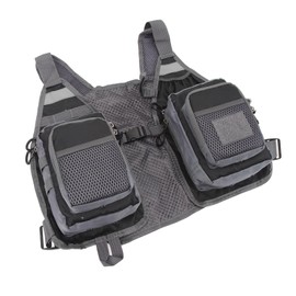 Fishing Gear, Fly Fishing Vest Adjustable Strap Mesh Lining for Fly Bass for Women (Black)