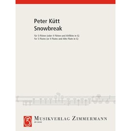 Snowbreak: 5 Flöten (oder 4 Flöten und Altflöte in G). Partitur und Stimmen.