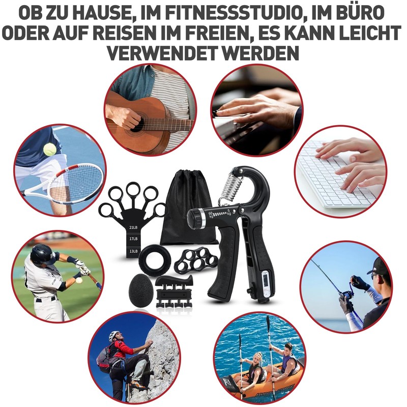 GOORFAC Hand Trainer Finger Trainer (6 Pieces) Grip Strength Trainer