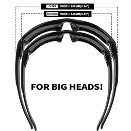 MAXJULI Polarized Wrap Around Sports Sunglasses for Big Heads Men Women UV400 Protection Sun Glasses (Green Lens)