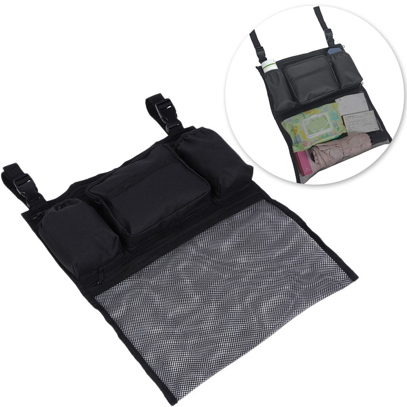 6 Pockets Wheelchair Back Storage Bag Garden Cart Mesh Cloth
