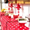 ZJDHPTY 3Pack Tablecloths for Rectangle Tables Red Polka Dot Plastic