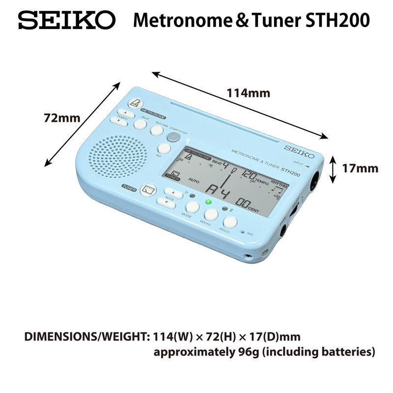 Seiko STH200BLSP Metronome & Tuner Blue Pickup Microphone Set of