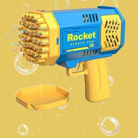 [Buy One Get One Free]Bubble MachineGun for Kids,40 Holes Rocket BubbleMaker with Light, Bubble Blaster Bubble Blower Tovs Party FavorGraduation Outdoor Activity for Kids bathbubblemachine burble machine:_pink