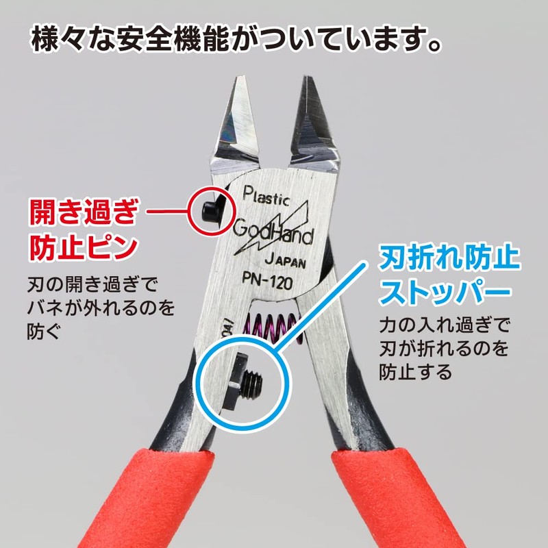 GodHand GH-PN-120 Blade One Nipper, Tool for Plastic Models, Red
