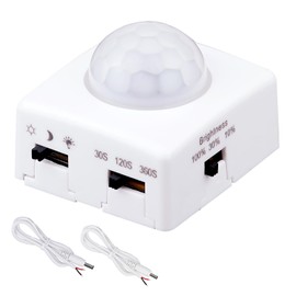 GOMING DC 5V 12V 24V Dimmable PIR Human Motion Activated Sensor Switch 3 Lighting Modes 3 Timing Off Modes 3 Brightness Modes for DIY LED Lighting(Max Load 72W)