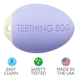 The Teething Egg and Grippie Ring - Baby Development Toys, Teether for 3, 4, 6, 12 Up to 18 Months Old Boy or Girl, Sensory Toys, A Baby Registry Must Have, Lavender