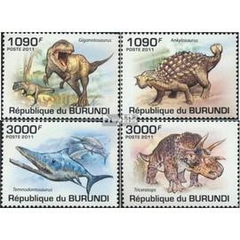 Burundi 2102-2105 (complete. issue) unmounted mint/never hinged ** MNH 2011 dinosaurs (Stamps for collectors) Amphibians/reptiles/dinosaurs
