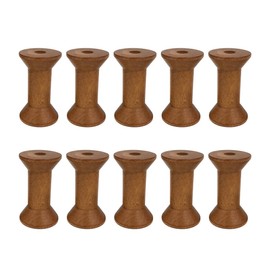 10 Pieces Wooden Empty Spools Vintage Wooden Spools Retro Wooden Thread Spools Embroidery Thread Spool for Textile Wire Weaving Ribbon DIY Crafts Art, 3 x 5cm, Dark Brown