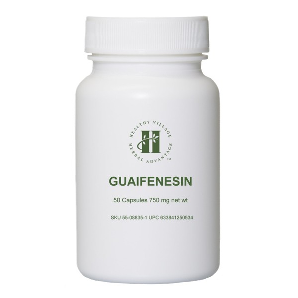 Guaifenesin Capsules 750mg (50 Capsules) - Pure Guaifenesin No Fillers No Binders