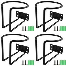 TIHOOD 4PCS Boat Ring Cup Holder Stainless Steel, Wall Mounted Cup Drink Holders for Boat, Universal Cup Holders for Marine, Yacht, Truck, RV, Trailer, Installs on Walls and Rails