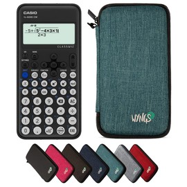 CALCUSO Economy Pack: Casio FX-82DE CW ClassWiz Technical Scientific Calculator and WYNGS Protective Case in Turquoise