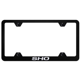 Au-TOMOTIVE GOLD Laser Etched Logo Stainless Steel Wide Body License Plate Frame for Ford SHO (Black)