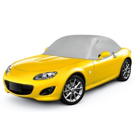 Car Cover for Mazda Roadster NC Half Cover MX-5 NC Fits 600D Fabric ROADSTER Waterproof Snow Protection Dust Protection Roadster Accessory with Storage Bag Animal Footprint and Fallen Leaf Resistance