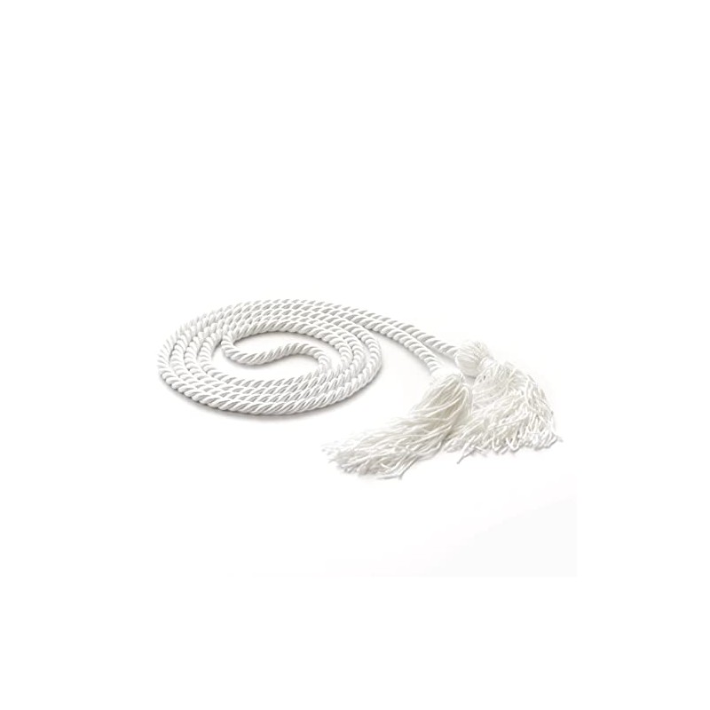 WeGraduate Graduation Honor Cord 68'' with Soft Touch Tassel (White)