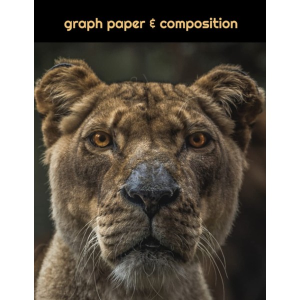Lioness Cover Graph Paper & Composition Notebook:: 5X5 (5-Squares Per