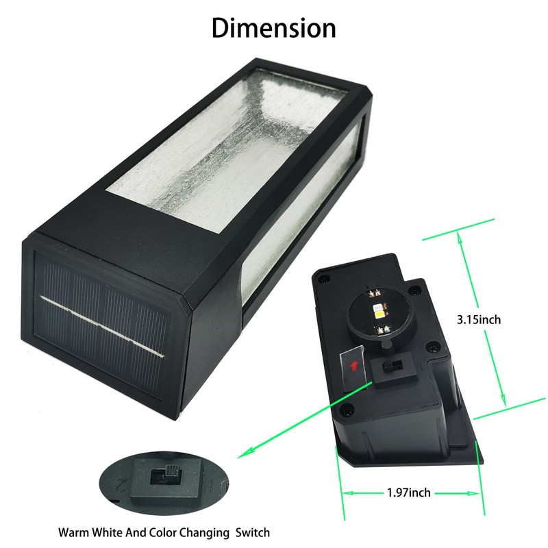 Yotopow 2 Pack Solar Light Replacement Top for Outdoor Fence