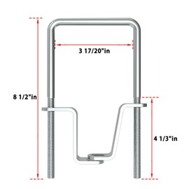 KOPKIO U-Bolt Style Tire Carrier, Trailer Spare Tire Mount Bracket, Trailer Tongue or Frame Mount, Fits 4 or 5 Lug Hole Rims, Holds 8-15 Inch