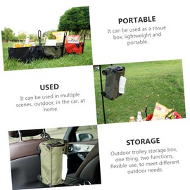 GANAZONO 1pc Box Camping Storage Box Utility Wagon Cart Utility cart with Wheels Tissue Holder Garden cart Picnic Wagon Collapsible Utility cart Storage Basket Leather Travel Folding