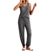 Ekouaer Women's Pajamas Sleeveless Summer Lounge Set Ribbed Knit Pj