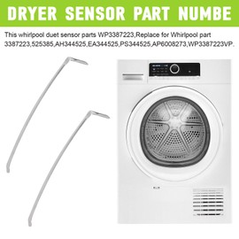 Dryer Moisture Sensor Bar WP3387223 Replacement for Whirlpool Dryer Sensor Parts Compatible With 3387223,525385,AH344525,EA344525,PS344525,AP6008273,WP3387223VP(2PCS)
