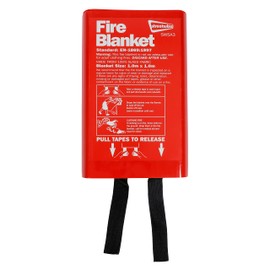 Streetwize - One Size | Wall Mounted | Fully Fibreglass Fire Blanket | Emergency Fire Blanket | Flame Suppression | 1m x1 m | School, Businesses, Home | SWSA3