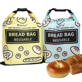 Mamiro Extra Large Reusable Bread Bags - 2 Pack for Fresh Homemade Bread, Sourdough Storage, 17'x 12'
