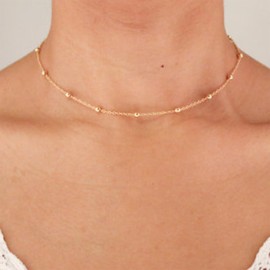 Embtrem To My Daughter - Collar de gargantilla de oro con abalorio para mujer, hija, collar de mamá, joyería regalo para mujer, Zinc, Sin piedra preciosa