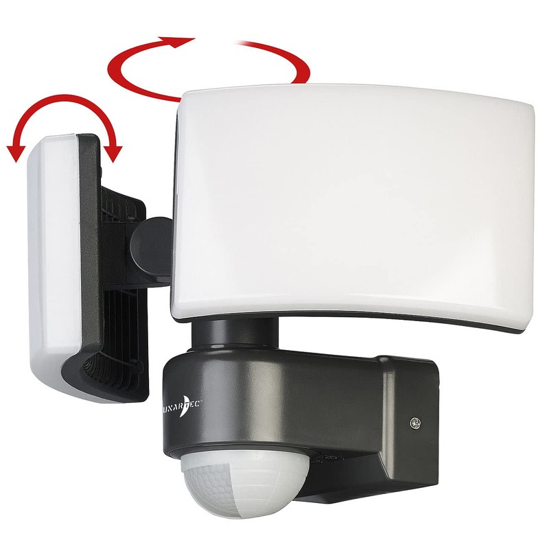 Lunartec Wall Lamp: Duo LED Outdoor Wall Spotlight with Motion
