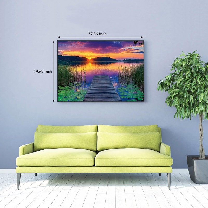 Sunset Lake Puzzle for Adults 1000 Piece Nature Landscape Lakeside