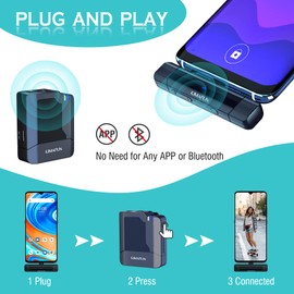 KIMAFUN Wireless Lavalier Microphone for Type-C Android Phones, Wireless Lapel Microphone Plug Play for Youtube/Facebook/Tik Tok Live Stream, Vlogger, Video Recording, Interview, G50-3