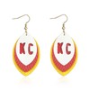 3 pair Leather Earrings for Football Fans K&C Earrings Kansas