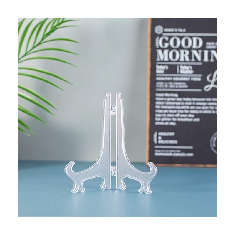 60 Pcs Mini Clear Plastic Easel Display Stands,3Inch Clear Plate