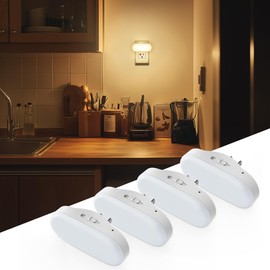 DORESshop Led Night Lights Plug into Wall Soft White, Compact Dimmable Night Light for Nursery 4Pack for Bedroom, Kids Room, Bathroom