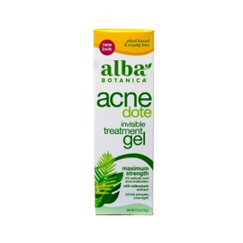 Alba Botanica Acne Dote Invisible Treatment Gel, Maximum Strength, 0.5 oz (Pack of 2)