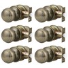 Probrico 6 Pack Door Knobs Interior Antique Brass, Closet Door