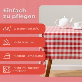 ESSEX - Tablecloth 100 x 100 cm, Tablecloths Made of Durable Fabric, High-Quality Tablecloth, Table Cloth Multiple Use, Easy Care - Sicily, Red