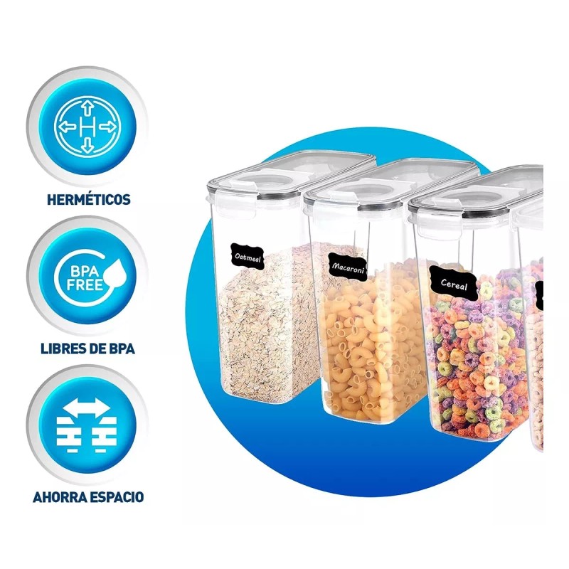 Bluelander Juego De 20 Recipientes Herméticos De Plástico Para Cereales